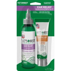 Vet's Best Ear Relief Wash 4OZ + Dry 2OZ  2PK