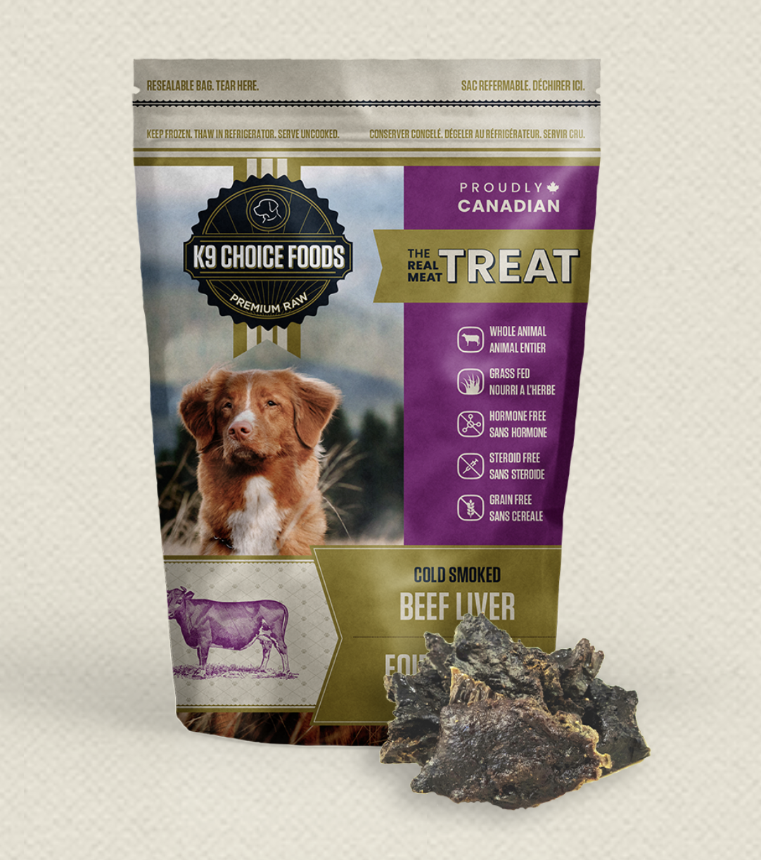 K9 Choice Frozen Cold Smoked Beef Liver