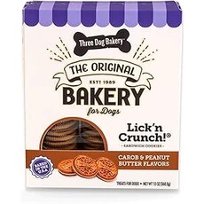 Three Dog Bakery Lick'n Crunch Cookies Golden & Peanut Butter 13 oz