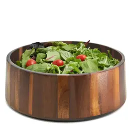 Natural Living Dark Acacia Wood Salad Bowl - 28 cm Dia