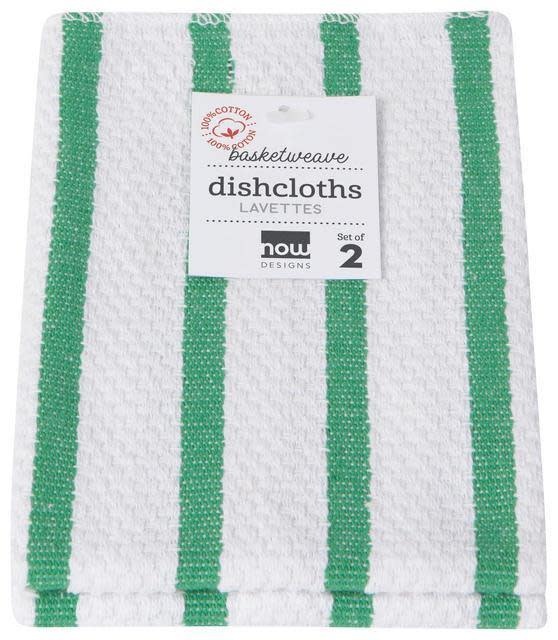 Danica Dishcloth - Set of 2  Basketweave Greenbriar