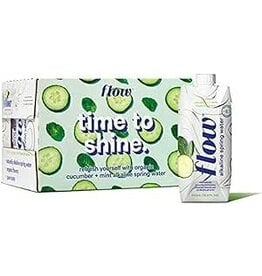 Flow Hydration Flow Water - Natural Alkaline Spring Water - Cucumber & Mint - Case of 12