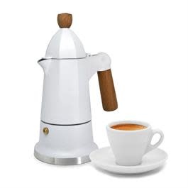 Café Culture Stovetop Espresso Maker - White - 3 Cup