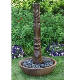 Garden Statue - Tiki Post Fountain - Brown Sugar Bronze