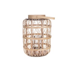 Dijk Bamboo Lantern with Glass dia 39x50cm