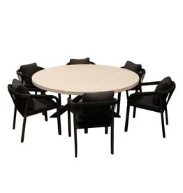 Rift & Ancona Patio Dining Set - 6 Chairs 1 Table