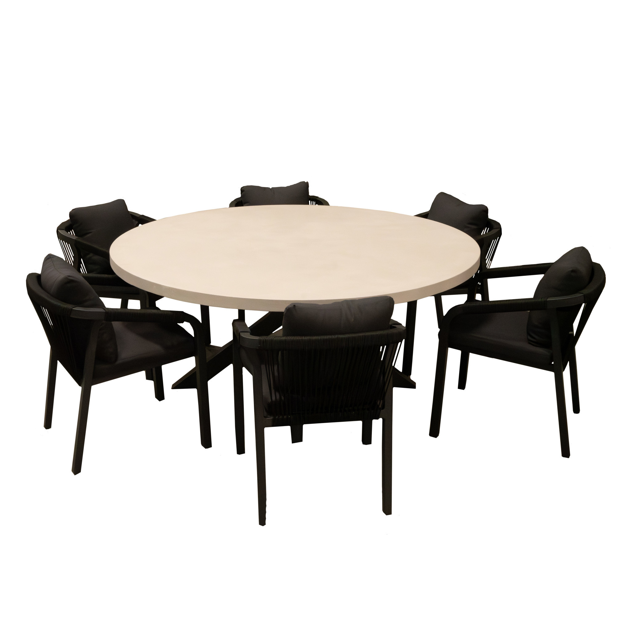 Rift & Ancona Patio Dining Set - 6 Chairs 1 Table