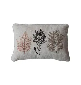 Lumbar Pillow Embroidered Coral - Multi Color - 24"x16"