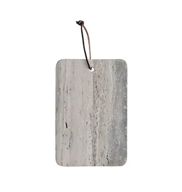 Travertine Cheese Cutting Board with Leather Tie
