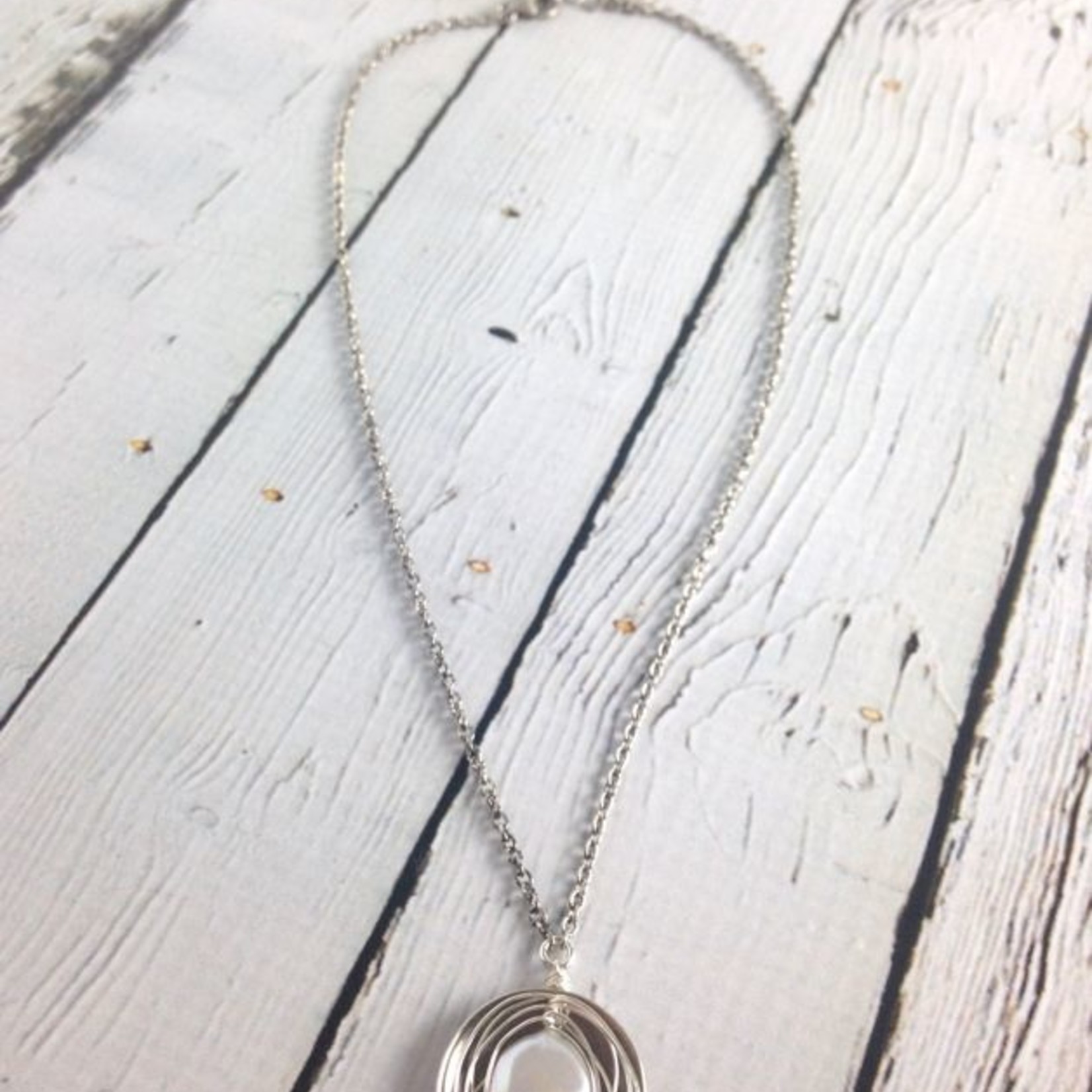 Handmade Sterling-Wrapped Coin Pearl Necklace