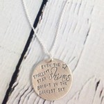 Even the Smallest Star Shine Bright Handstamped Necklace
