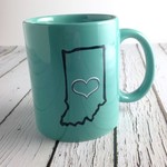 Teal Indiana Heart Mug