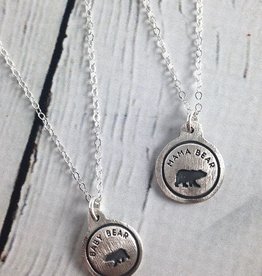 mama bear 2 cubs necklace
