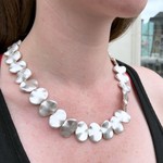Sterling Silver Matte Pure Silver Moons Necklace