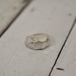 Handmade Large Solid Sterling Silver Chunky Faceted Ring