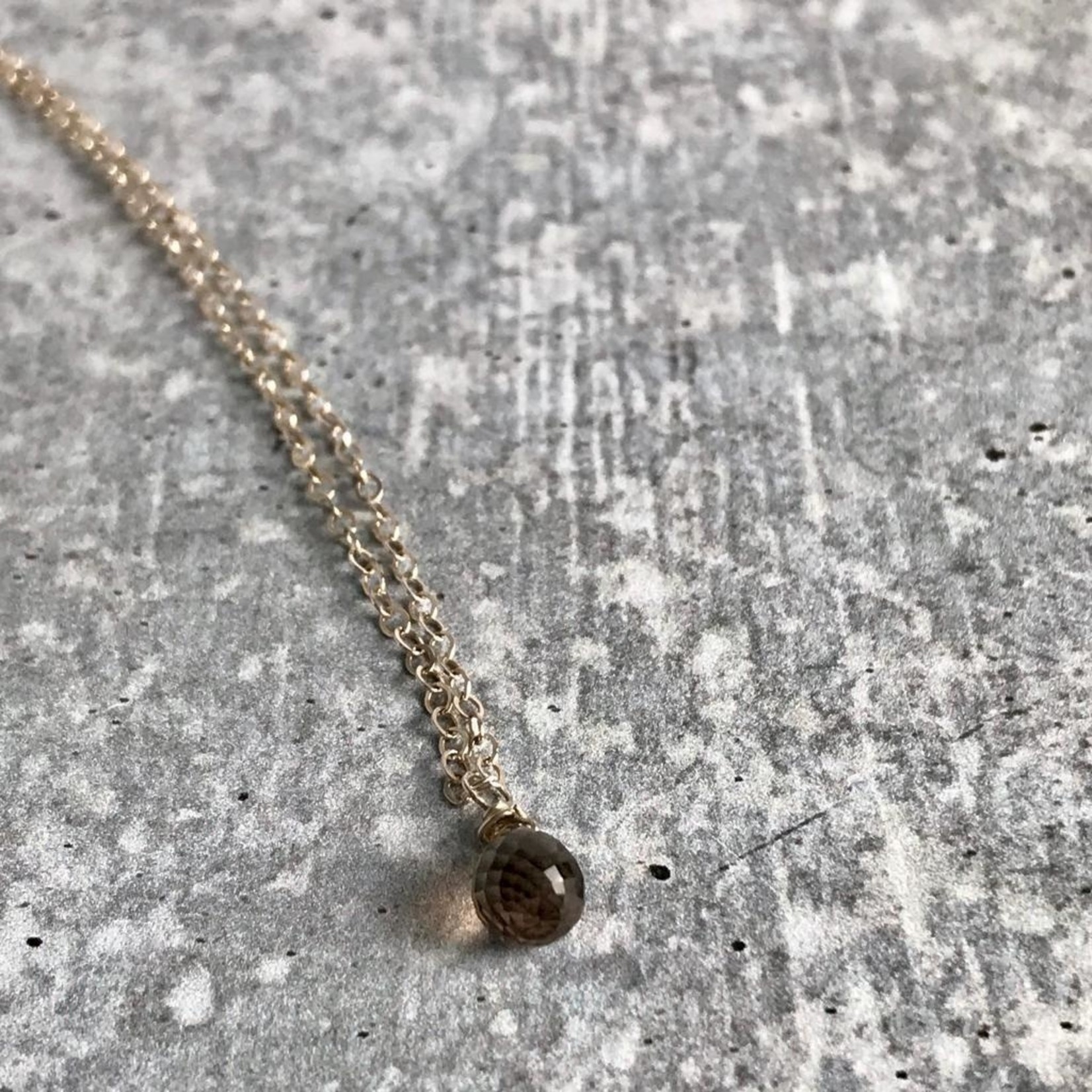 Handmade Silver Necklace with Topaz Briolette