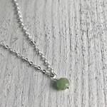 Handmade Silver Necklace with Emerald Drop