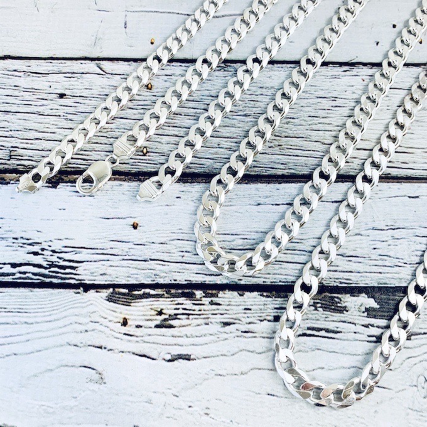 Sterling Silver Curb 250 (9mm) Chain