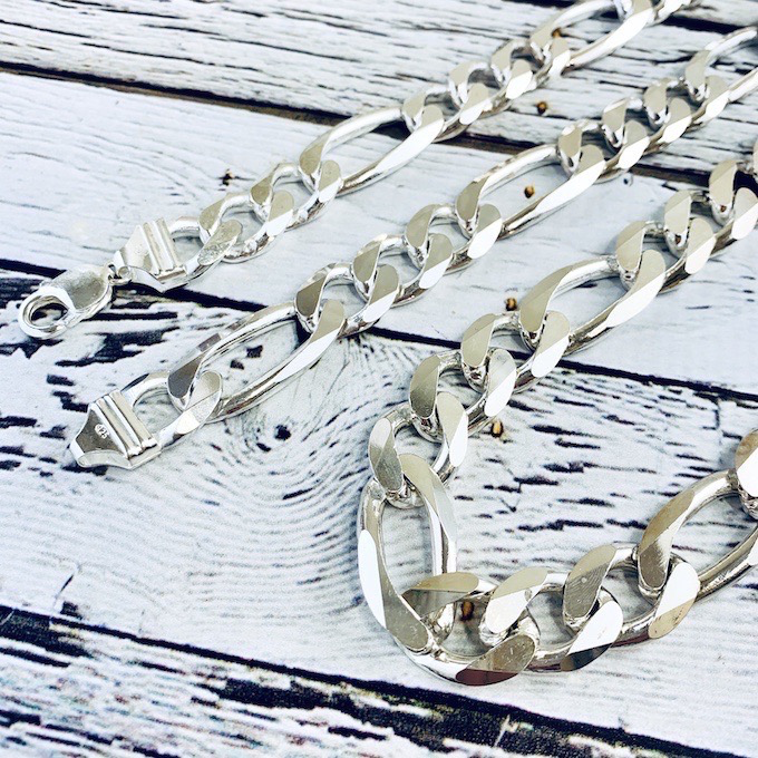 Sterling Silver Heavy Figaro 400 Chain 