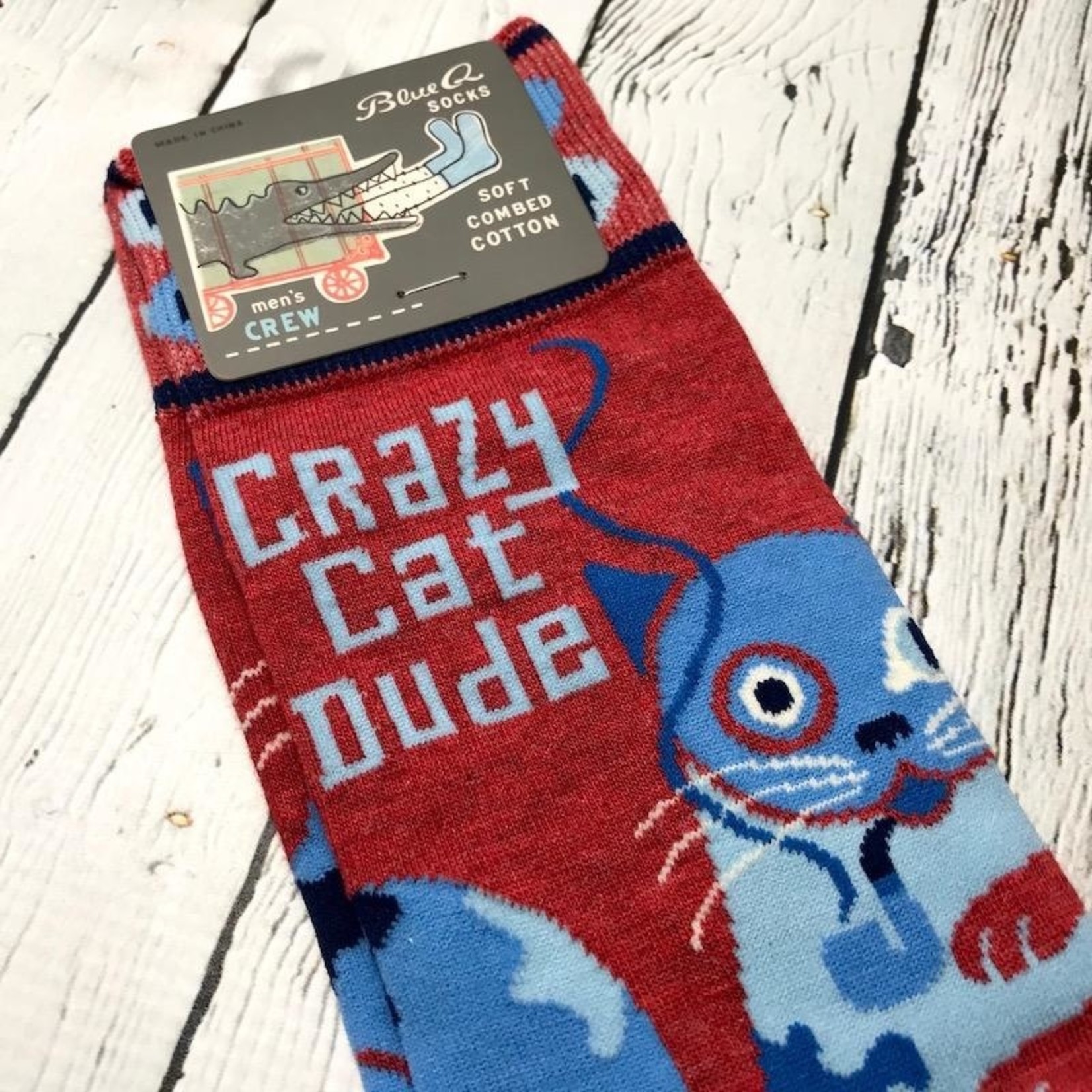 Crazy Cat Dude Men’s Crew Socks