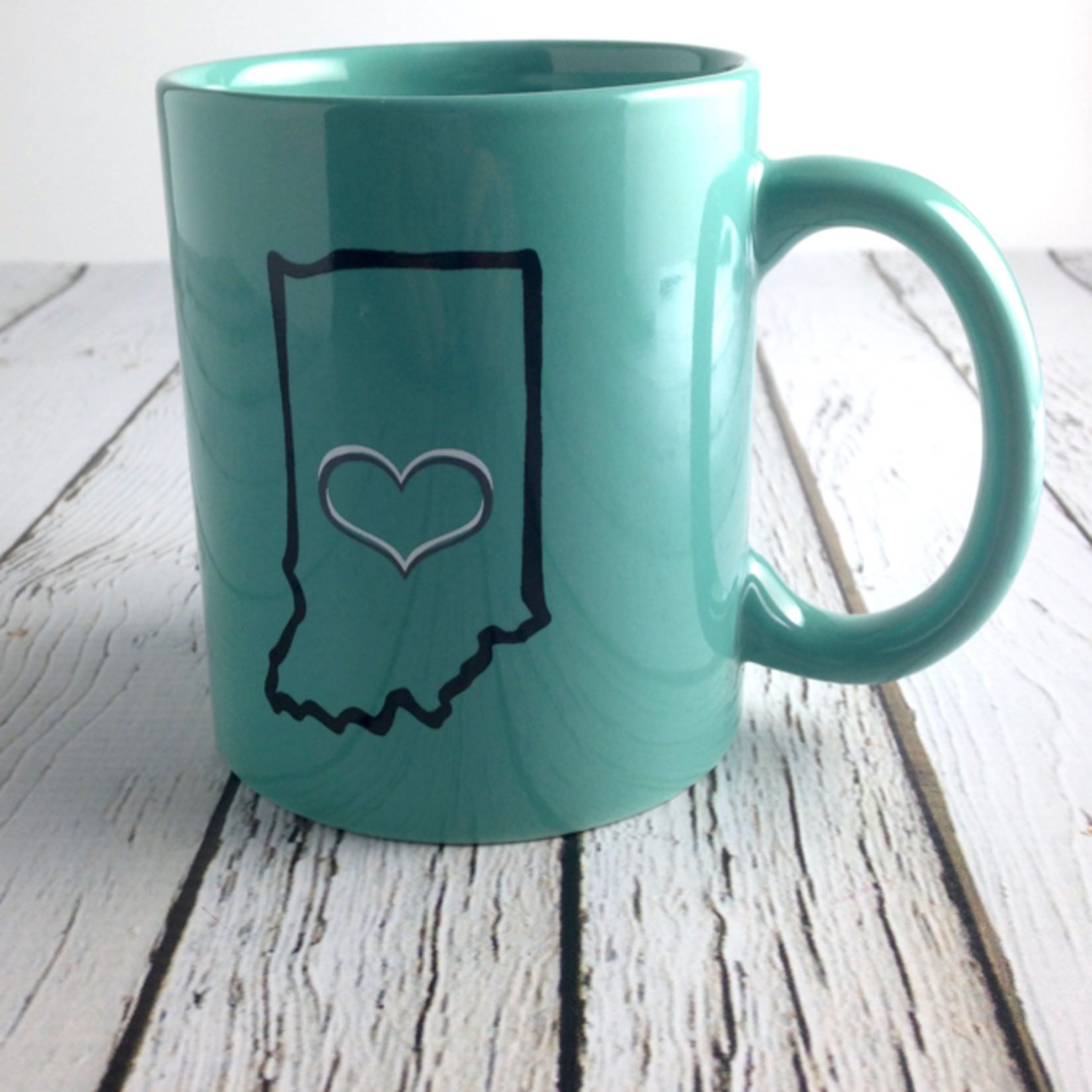 Teal Indiana Heart Mug