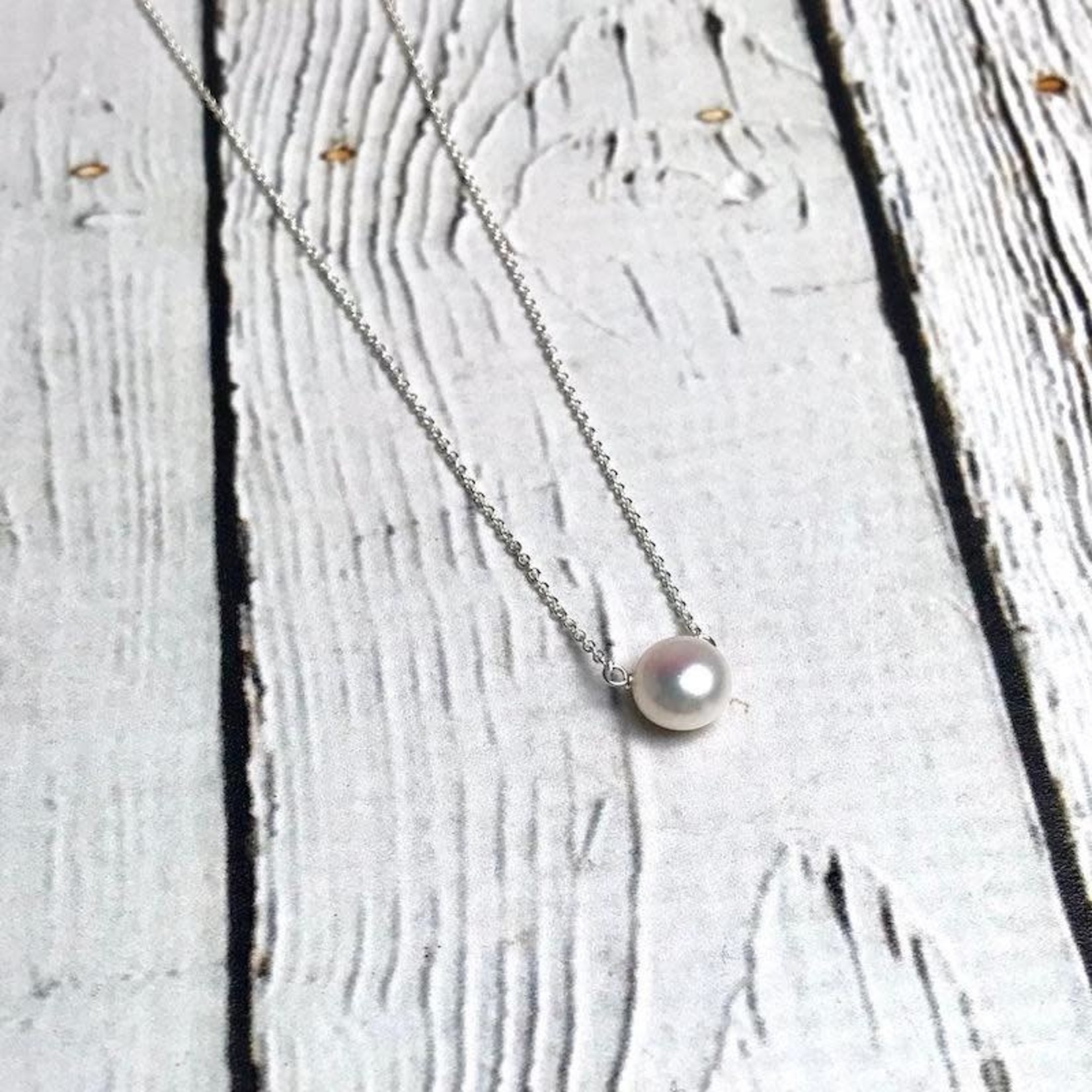 Sterling Silver 16” Pearls of Love Necklace