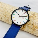 Linden Watch, White Face and Royal Blue Band with a Rainbow of indicators