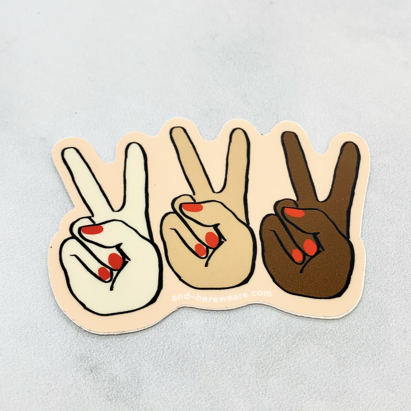 Peace Hand Grouping Sticker