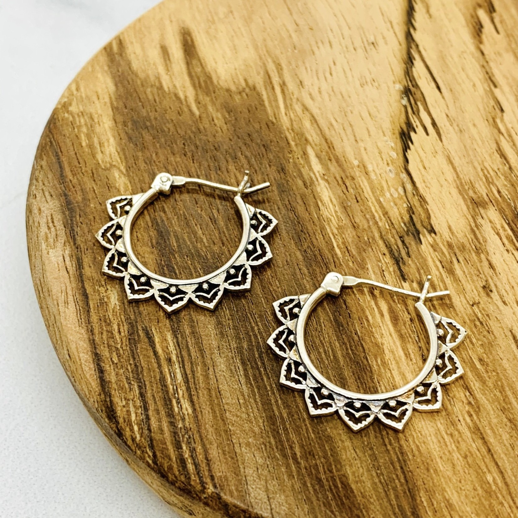 petal hoop earrings