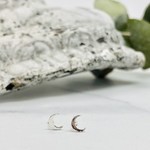 Crescent Moon Earrings, Sterling Silver