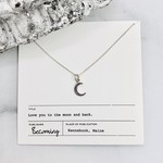 Becoming Jewelry Love You To The Moon Necklace, Silver