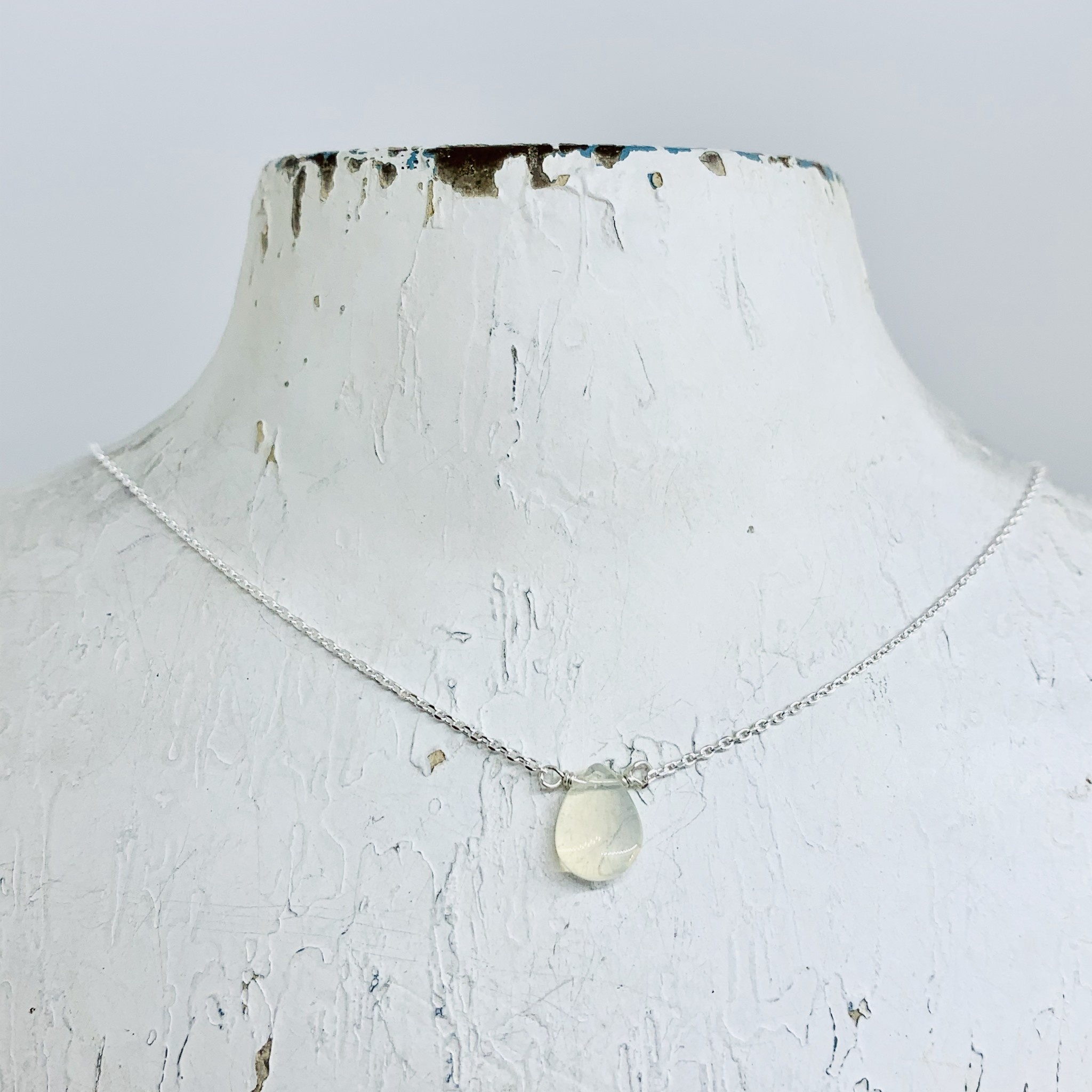 Silver Mila Necklace, Opal - Silver in 