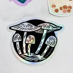 Paper Parasol Press Mushroom  Cluster Holographic Sticker