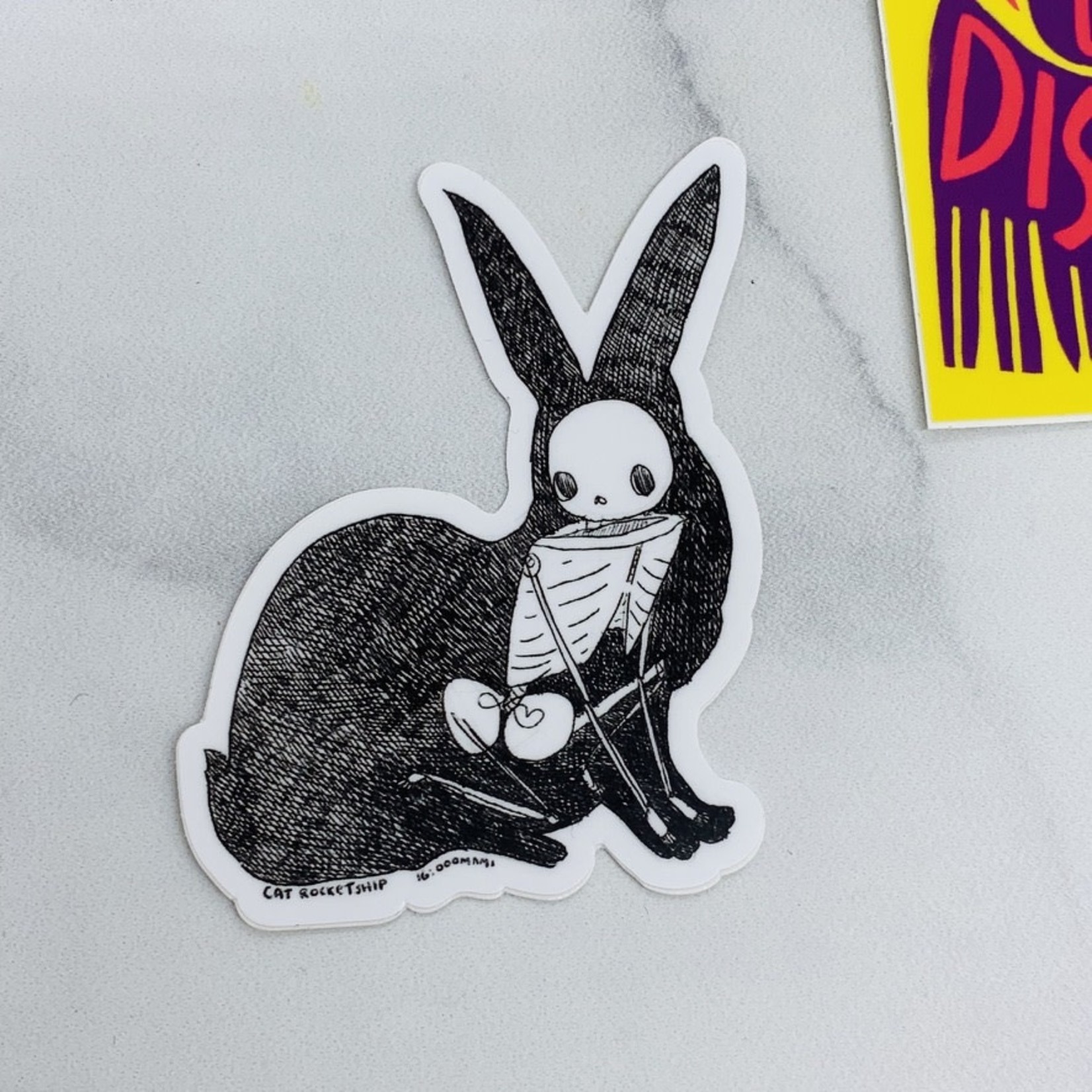 Cat Rocketship Hare Animus Sticker