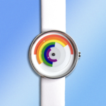 PROJECTS Pride Prism Watch, 40mm White Face with White Leather Band