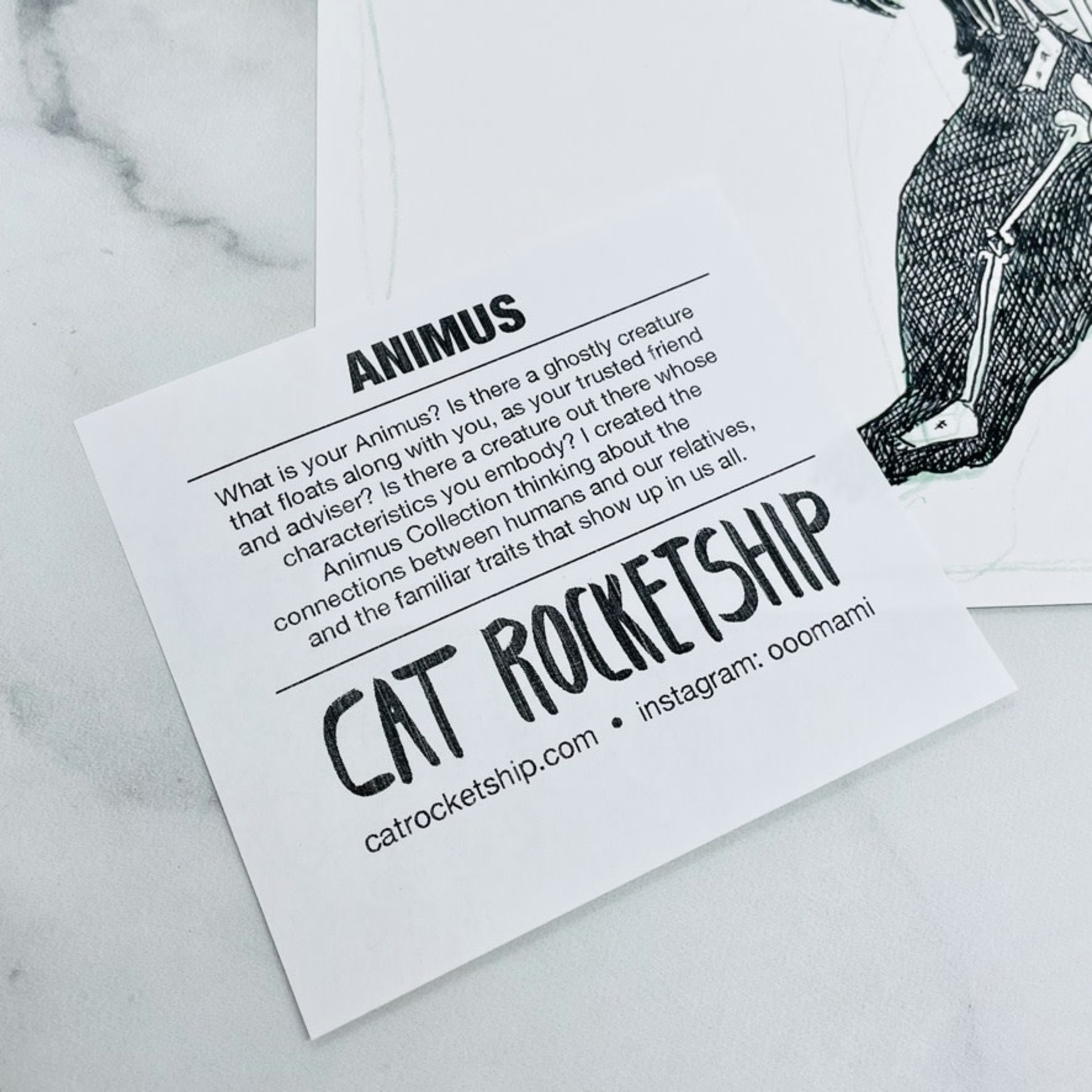 Cat Rocketship Bat Animus 8" x 10" Print