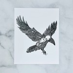 Cat Rocketship Crow Animus Print 8" x 10"