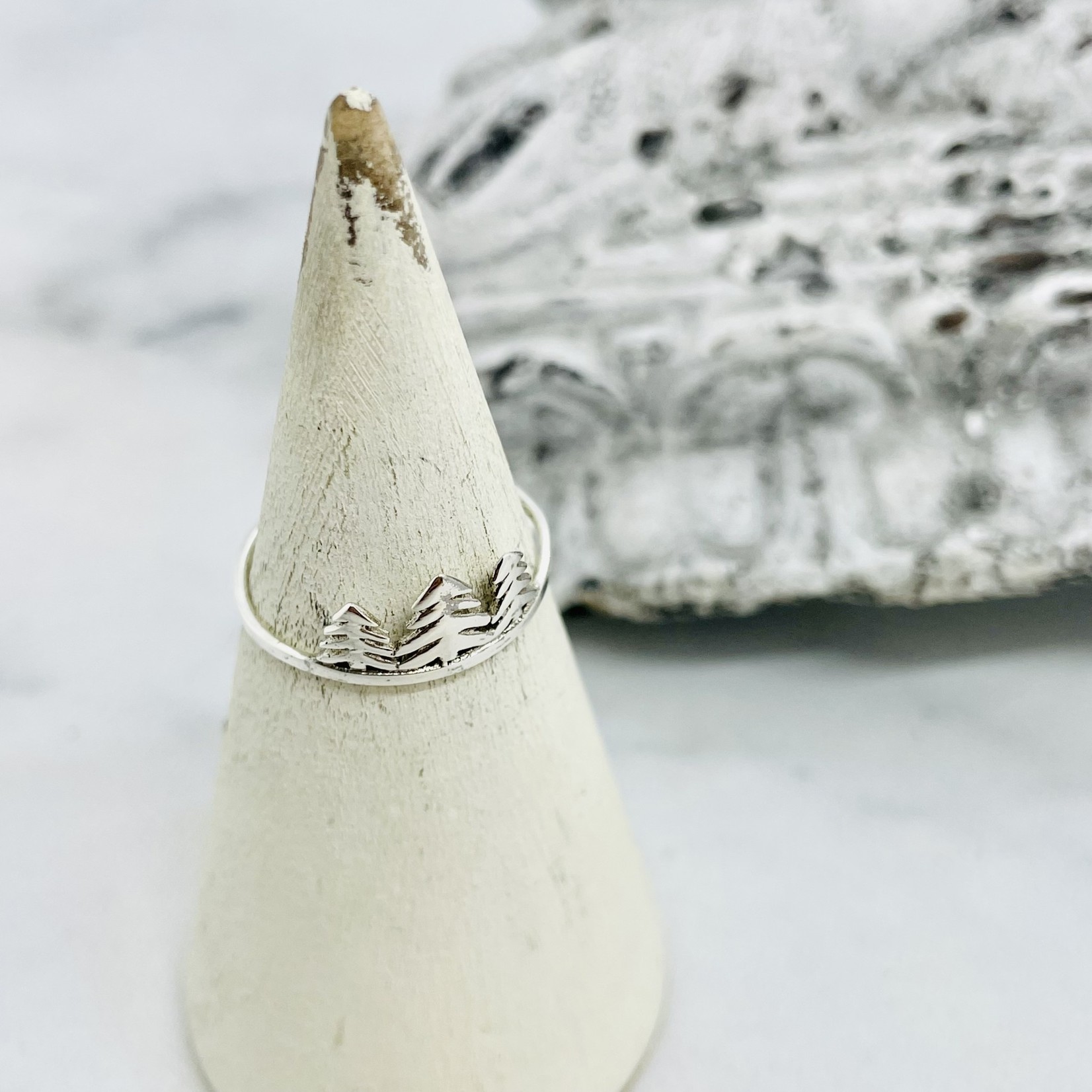Silver 3 Pines Ring,