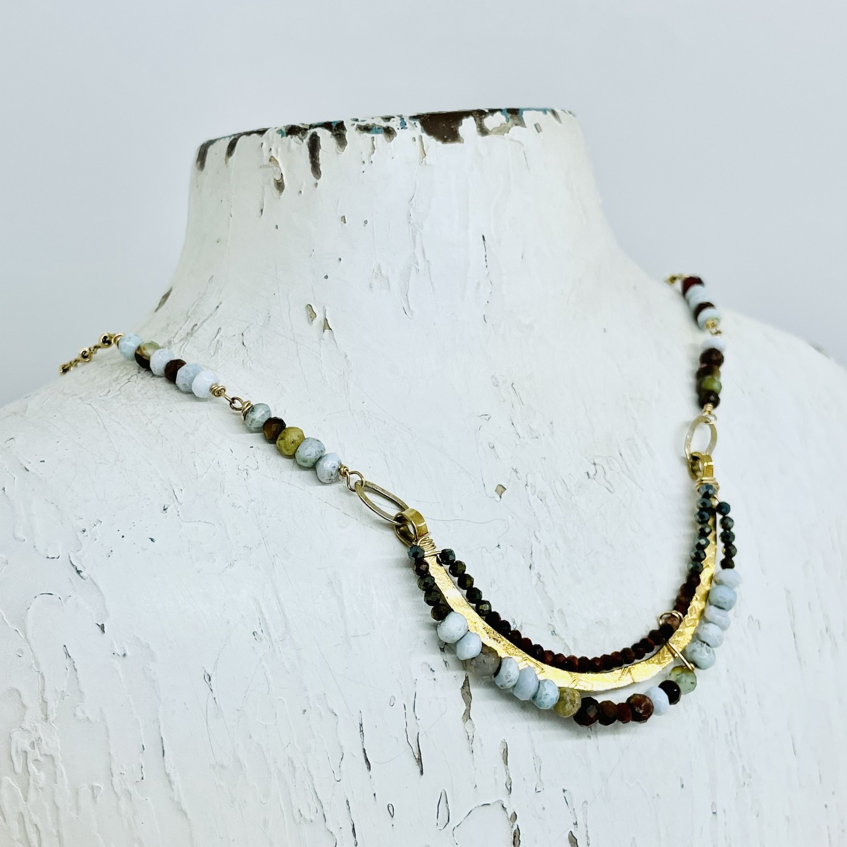 Handmade Opal Beaded Arch Necklace by Art By Any Means