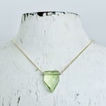 Raw Amor Green Amethyst Solitaire GF Necklace, 18"