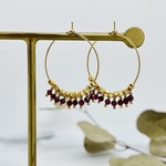 Laura Stark Designs Handmade Garnet Hoop 14k GF Earrings
