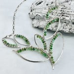 Handmade Shiny Silver Paradise Necklace with full Peruvian Opal Wrap