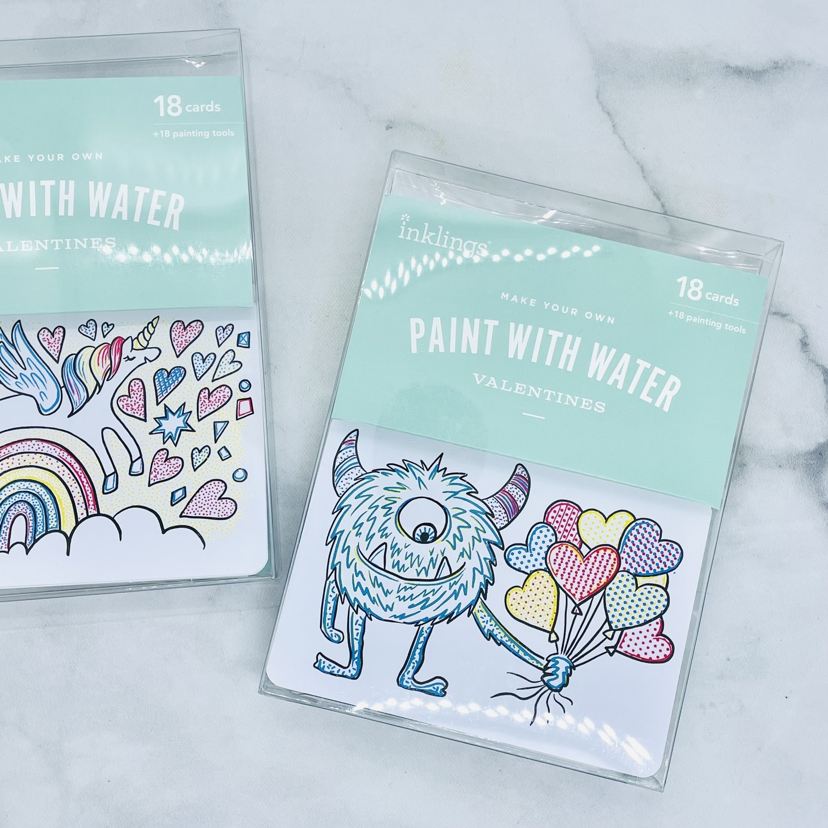 Inkling Paperie Monster Paint with Water Valentines Set