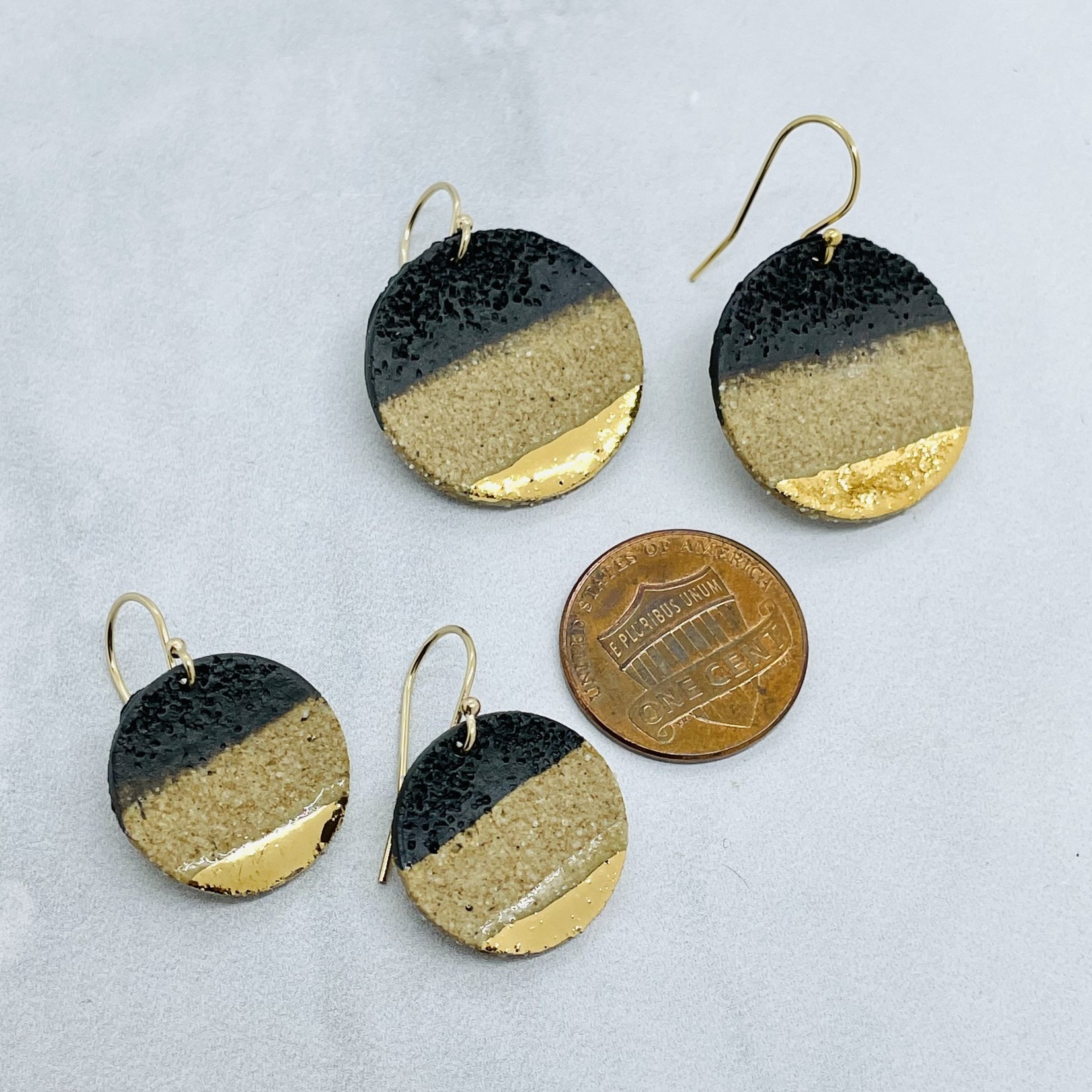 Almeda Jewelry Anini Clay and Stoneware Earrings with Gold Luster