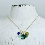Judy Brandon Jewelry Amethyst Chalcedony Indicolite Quartz Labradorite 14k Goldfill Necklace