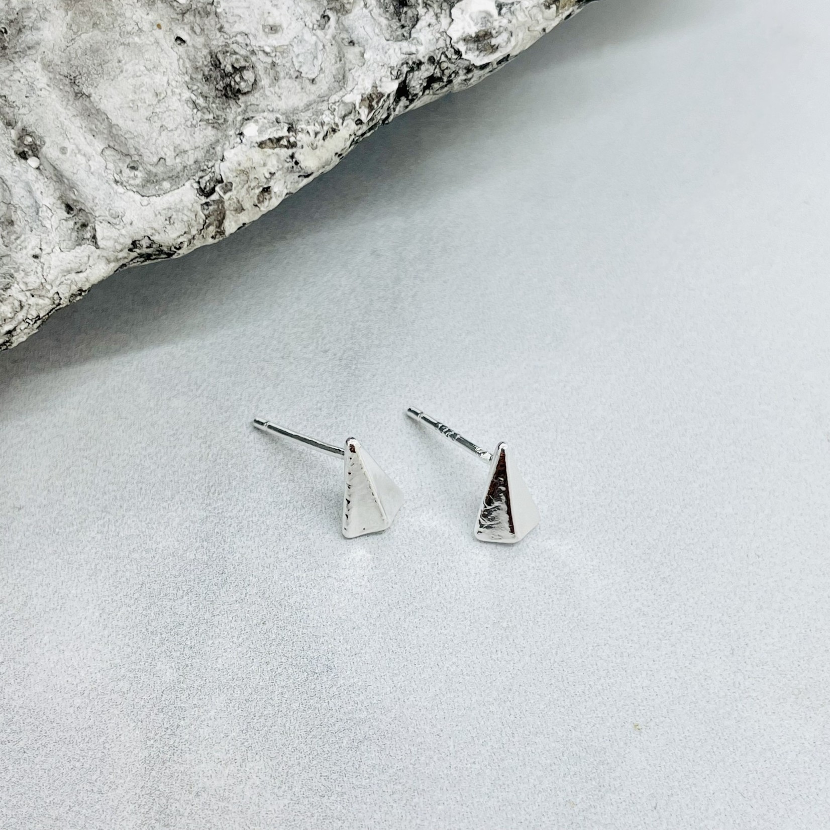 A.M. Jewelry Tiny Silver Paper Plane Earrings