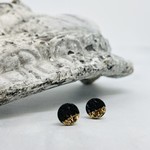 Almeda Jewelry Lava Clay with Gold Luster Stud Earrings