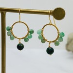 Laura Stark Designs Handmade Jade and Emerald Circle 14k GF Earrings