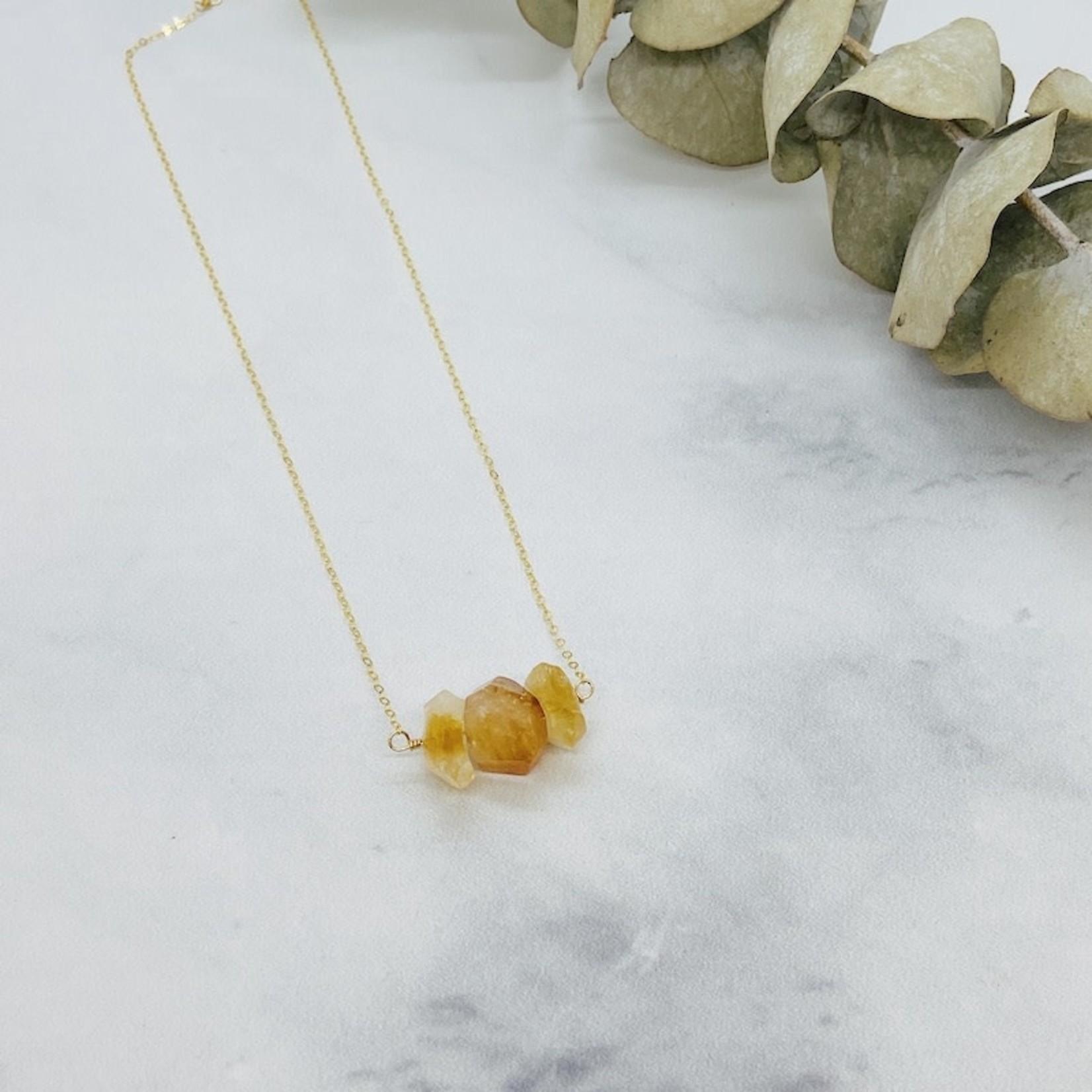 Trio Citrine Necklace - Silver in the City