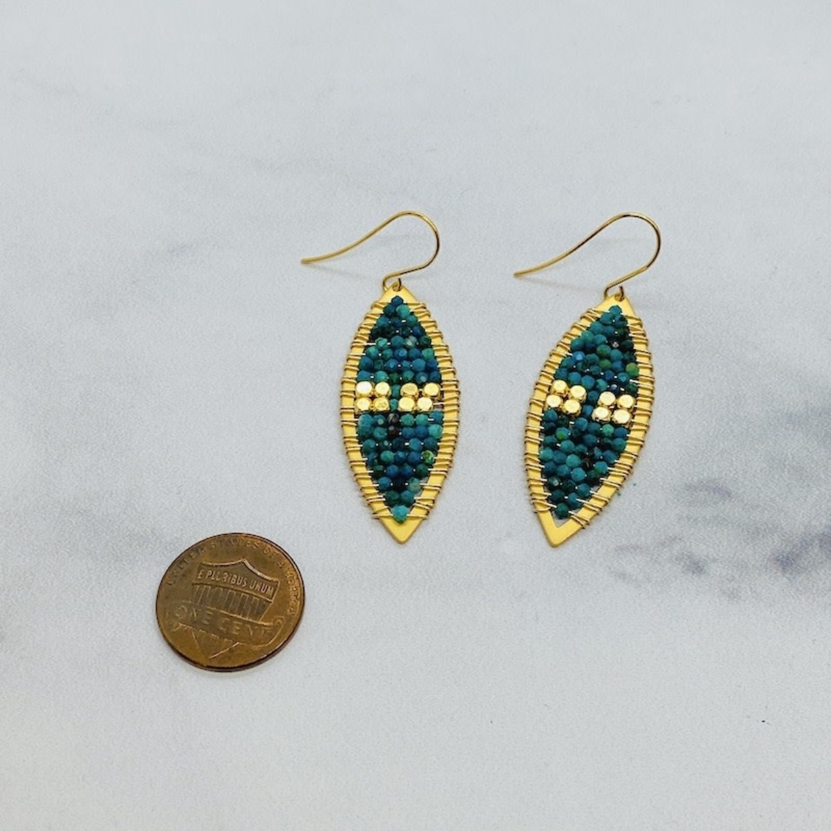 Laura Stark Designs Turquoise Marquis Earrings